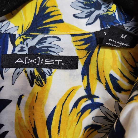 Men's Tropical Yellow and Blue Shirt - Picture 5 of 7